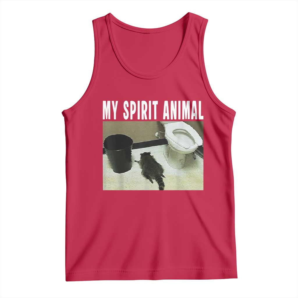 Funny Trashed Panda My Spirit Animal Tank Top Drunk Raccoon in Toilet Meme Hot Mess TS02 Red Print Your Wear