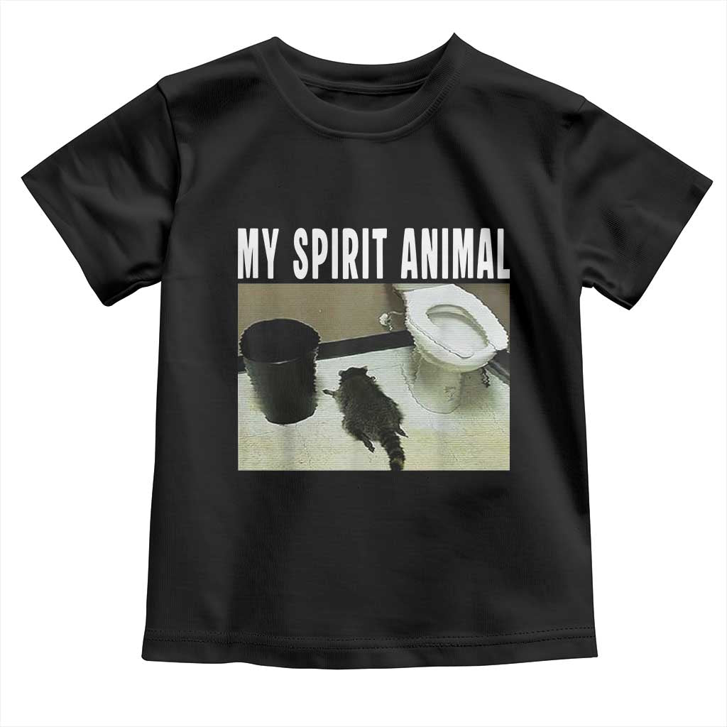 Funny Trashed Panda My Spirit Animal Toddler T Shirt Drunk Raccoon in Toilet Meme Hot Mess TS02 Black Print Your Wear