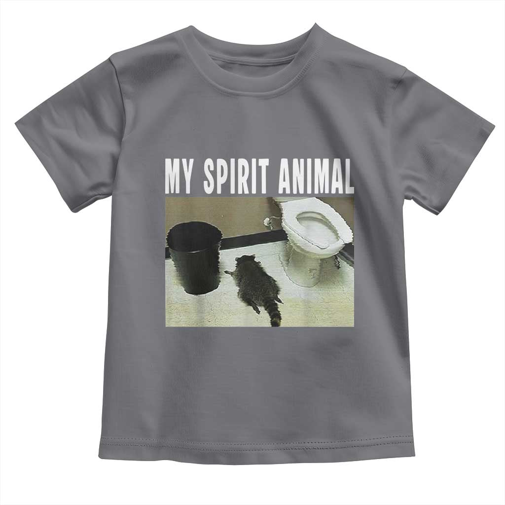 Funny Trashed Panda My Spirit Animal Toddler T Shirt Drunk Raccoon in Toilet Meme Hot Mess TS02 Charcoal Print Your Wear