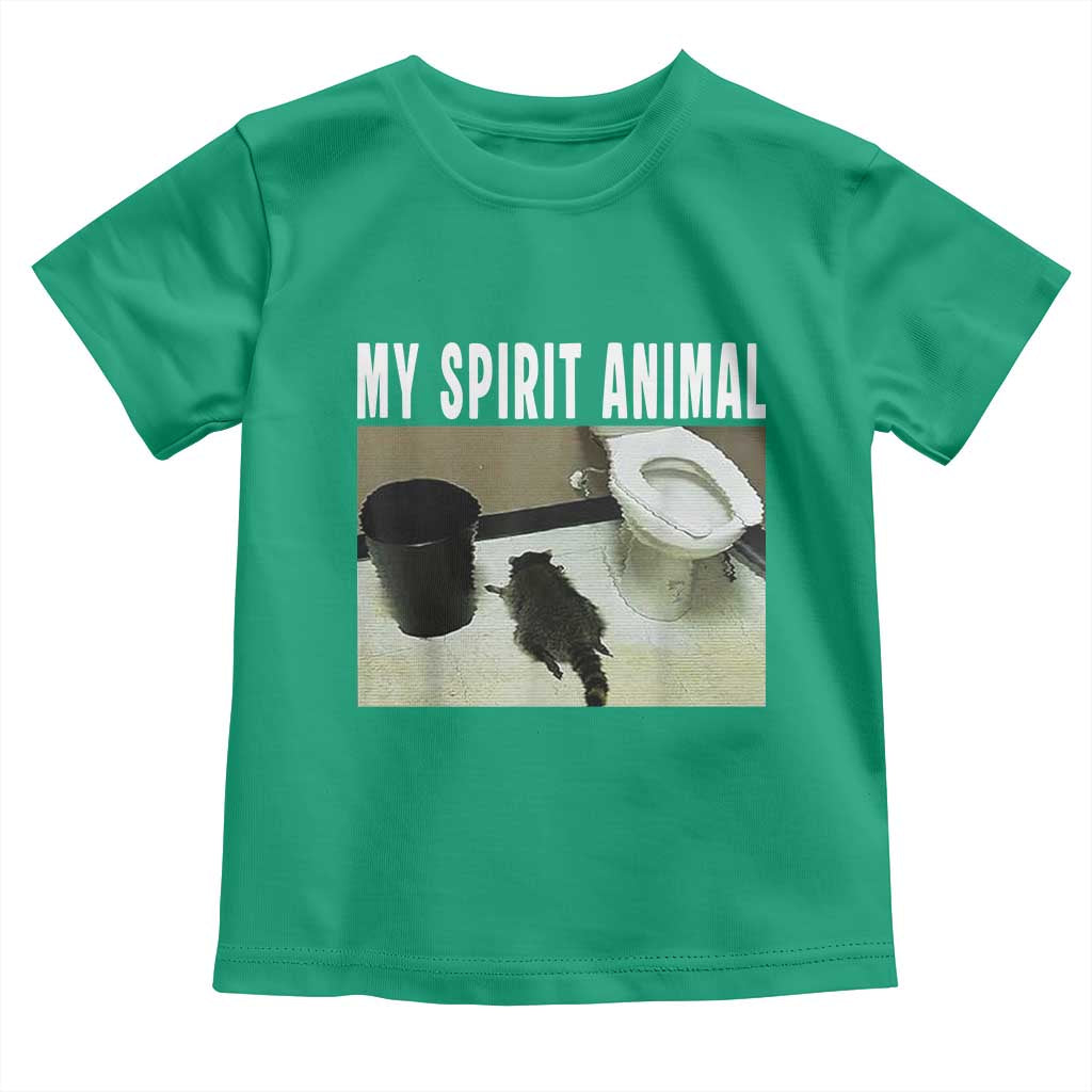 Funny Trashed Panda My Spirit Animal Toddler T Shirt Drunk Raccoon in Toilet Meme Hot Mess TS02 Irish Green Print Your Wear