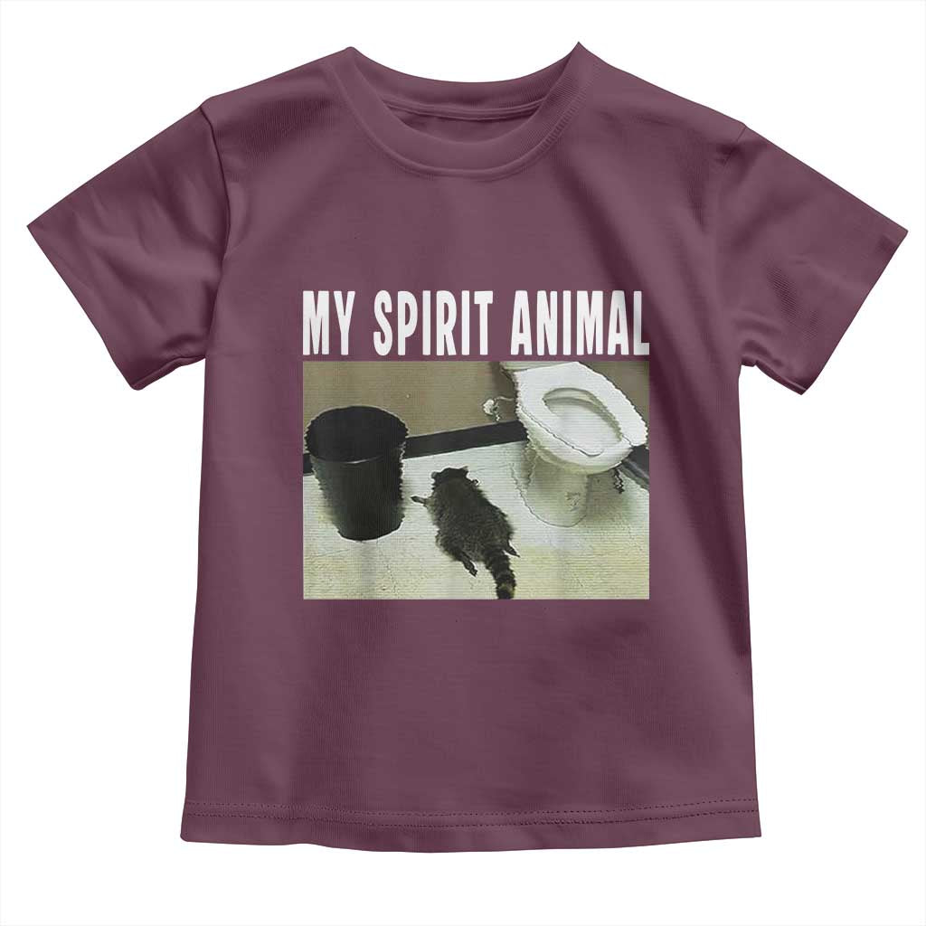 Funny Trashed Panda My Spirit Animal Toddler T Shirt Drunk Raccoon in Toilet Meme Hot Mess TS02 Maroon Print Your Wear