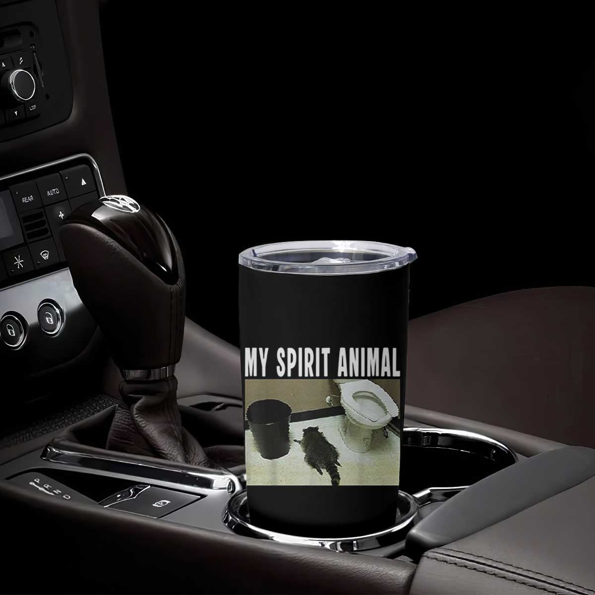 Funny Trashed Panda My Spirit Animal Tumbler Cup Drunk Raccoon in Toilet Meme Hot Mess TS02 Print Your Wear
