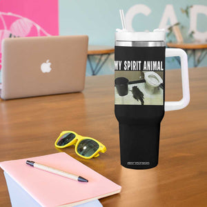 Funny Trashed Panda My Spirit Animal Tumbler With Handle Drunk Raccoon in Toilet Meme Hot Mess TS02 Print Your Wear