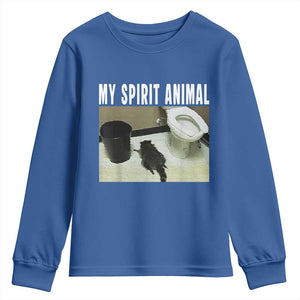 Funny Trashed Panda My Spirit Animal Youth Sweatshirt Drunk Raccoon in Toilet Meme Hot Mess TS02 Royal Blue Print Your Wear