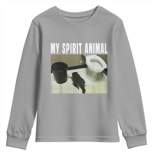 Funny Trashed Panda My Spirit Animal Youth Sweatshirt Drunk Raccoon in Toilet Meme Hot Mess TS02 Sport Gray Print Your Wear