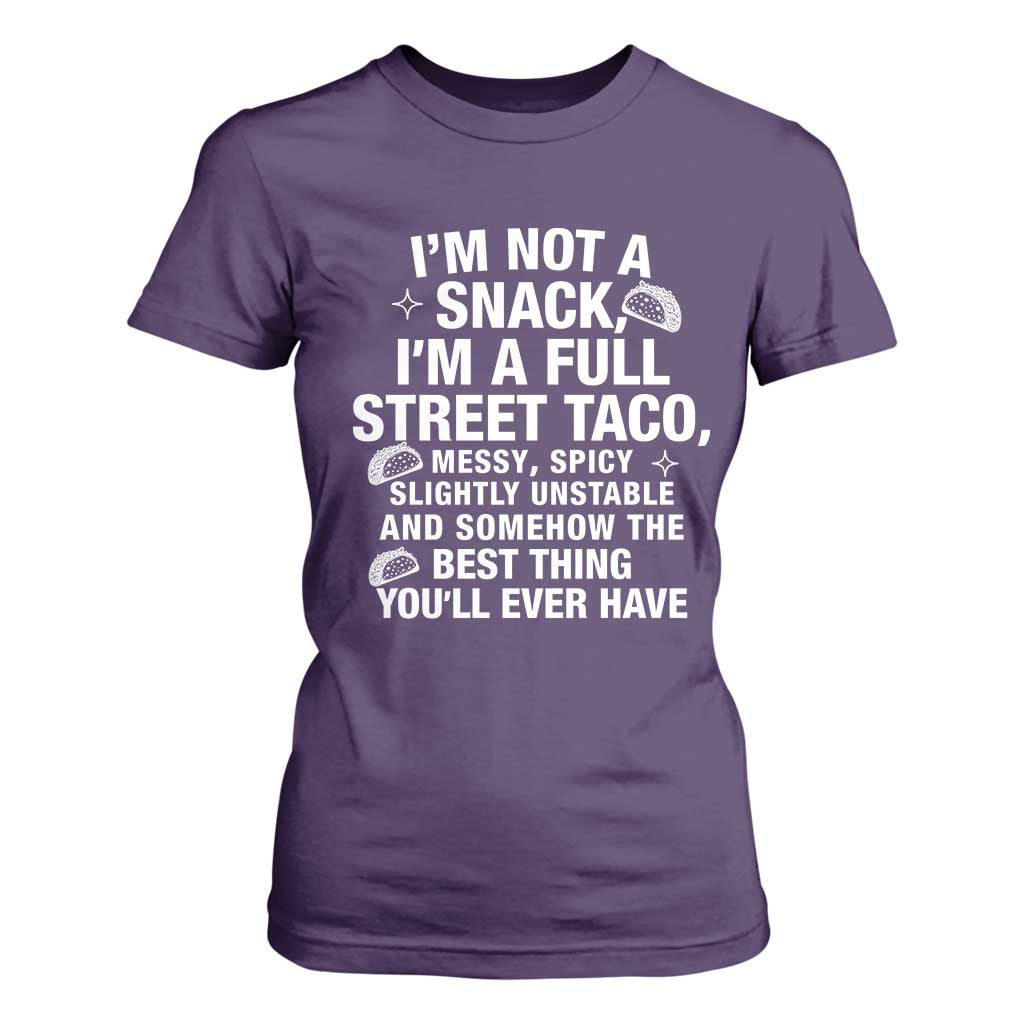 Im a Full Street Taco T Shirt For Women Funny Hot Mess Icons Foodie Flirts Meme TS02 Purple Print Your Wear