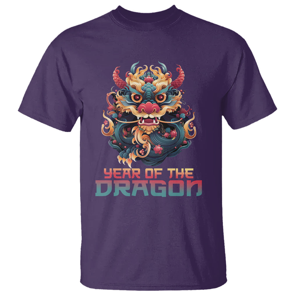 Year Of The Dragon 2024 T Shirt Happy Lunar Chinese New Year Astrology Horoscopes TS02 Purple Printyourwear
