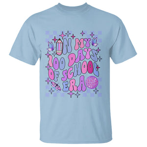 In My 100 Days of School Era T Shirt Retro Groovy TS02 Light Blue Printyourwear