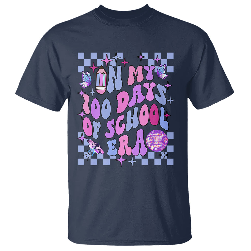 In My 100 Days of School Era T Shirt Retro Groovy TS02 Navy Printyourwear