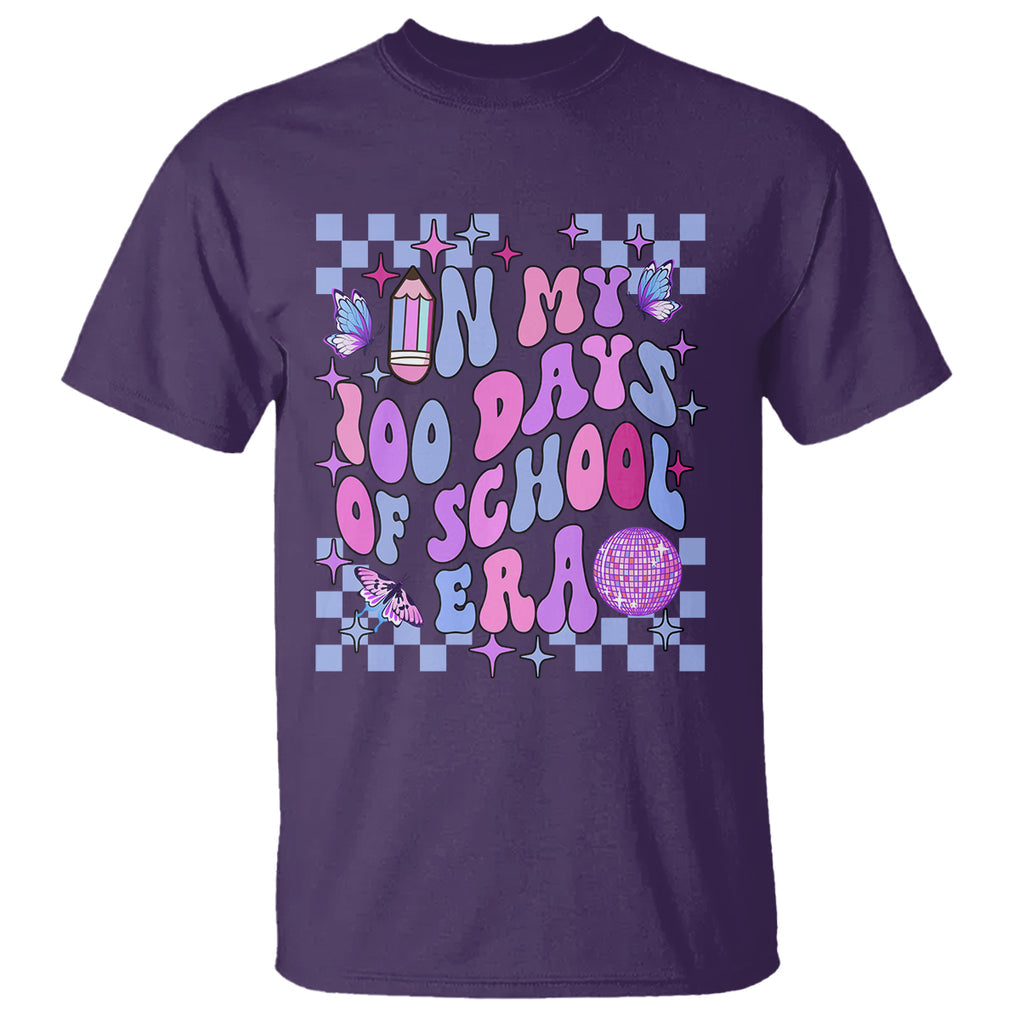 In My 100 Days of School Era T Shirt Retro Groovy TS02 Purple Printyourwear