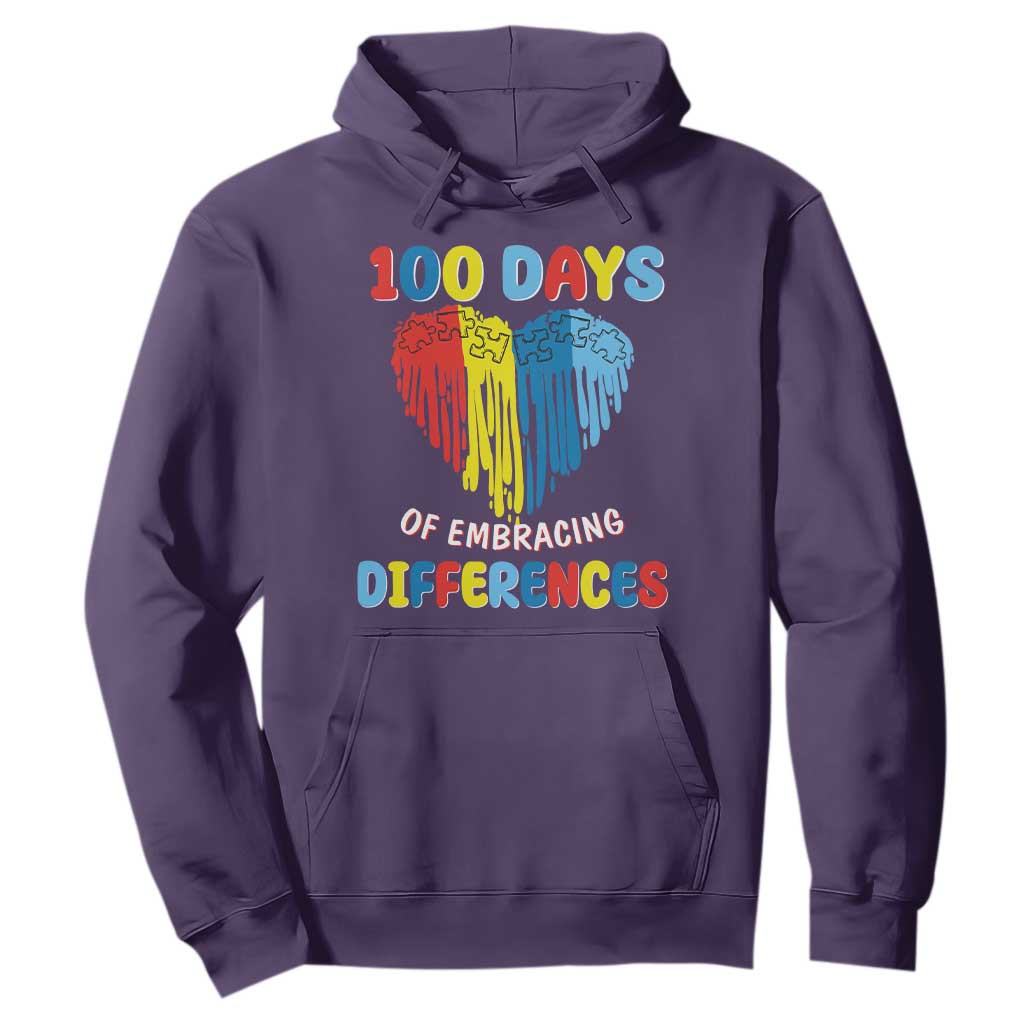 100 Days of School IEP Hoodie Embrace Differences Neurodiversity Autism ADHD Awareness TS02 Purple Printyourwear