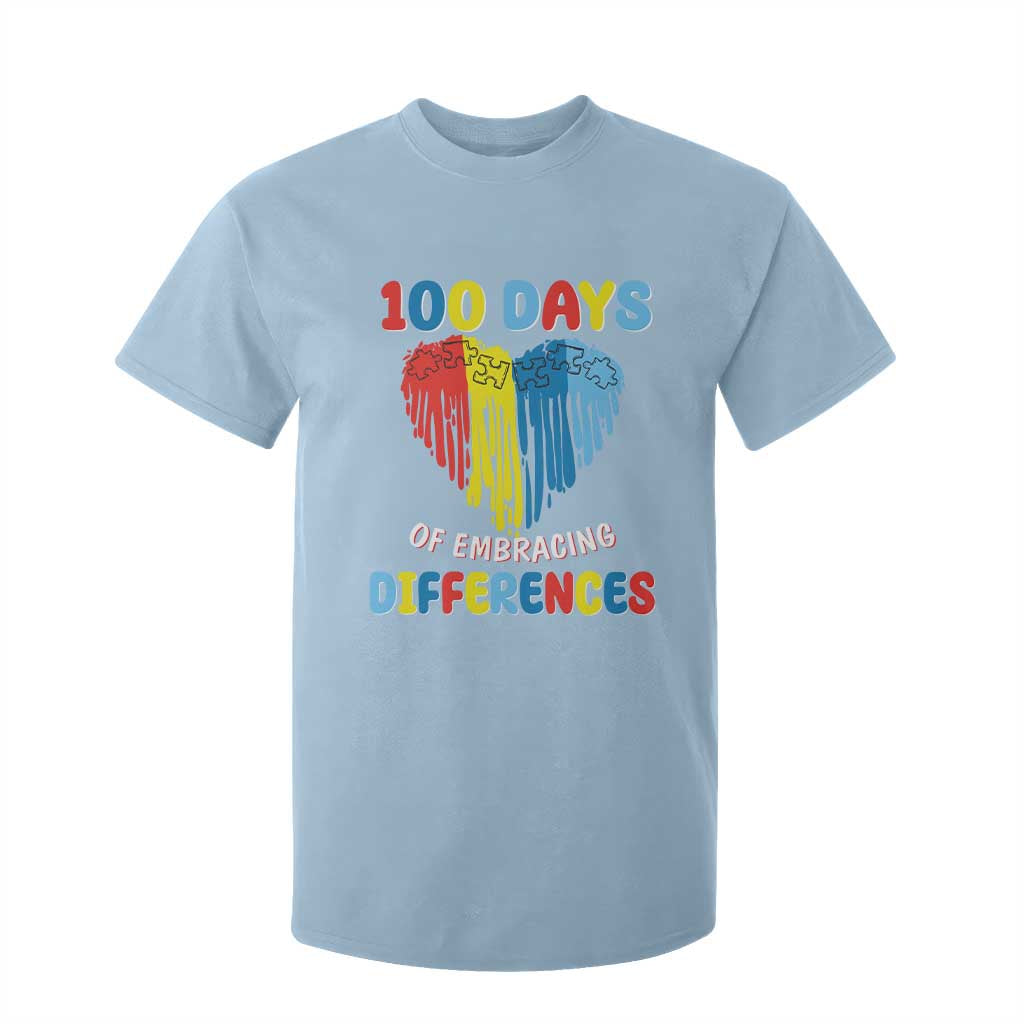 100 Days of School IEP T Shirt For Kid Embrace Differences Neurodiversity Autism ADHD Awareness TS02 Light Blue Printyourwear