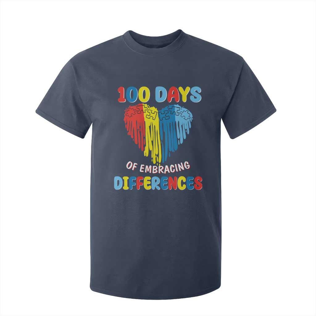 100 Days of School IEP T Shirt For Kid Embrace Differences Neurodiversity Autism ADHD Awareness TS02 Navy Printyourwear