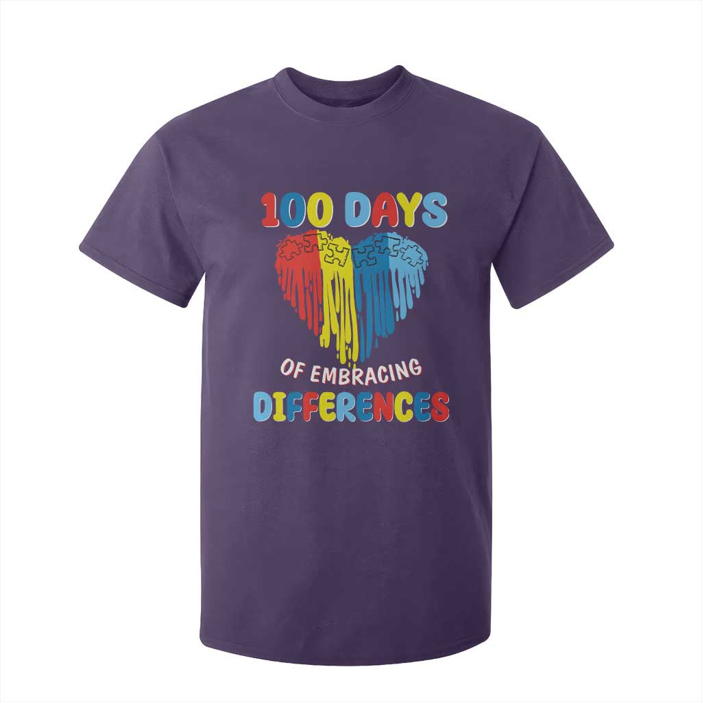 100 Days of School IEP T Shirt For Kid Embrace Differences Neurodiversity Autism ADHD Awareness TS02 Purple Printyourwear