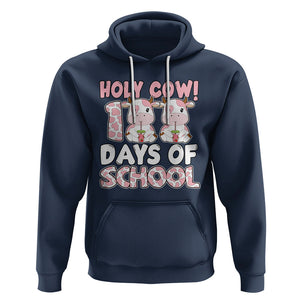 Holy Cow 100 Days of School Hoodie Cute Pink Dairy Cattle TS02 Navy Printyourwear