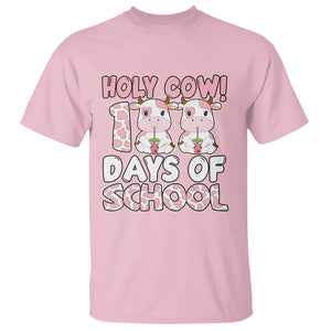 Holy Cow 100 Days of School T Shirt Cute Pink Dairy Cattle TS02 Light Pink Printyourwear