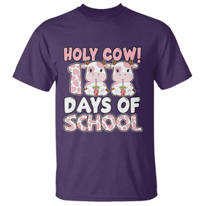 Holy Cow 100 Days of School T Shirt Cute Pink Dairy Cattle TS02 Purple Printyourwear