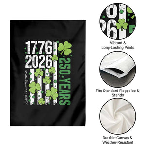 Irish American 250 Years 1776 2026 Patriotic Shamrock Garden Flag St Patricks Day Ameria 250th Anniversary TS02 Print Your Wear