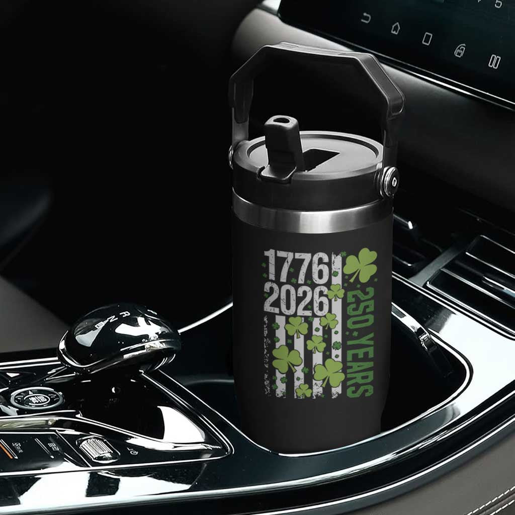 Irish American 250 Years 1776 2026 Patriotic Shamrock Flip Straw Tumbler St Patricks Day Ameria 250th Anniversary TS02 Print Your Wear