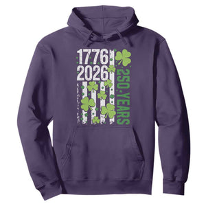 Irish American 250 Years 1776 2026 Patriotic Shamrock Hoodie St Patricks Day Ameria 250th Anniversary TS02 Purple Print Your Wear