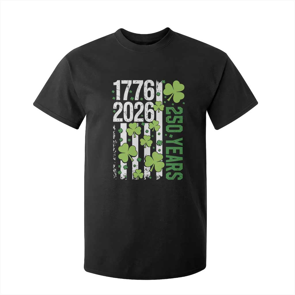 Irish American 250 Years 1776 2026 Patriotic Shamrock T Shirt For Kid St Patricks Day Ameria 250th Anniversary TS02 Black Print Your Wear