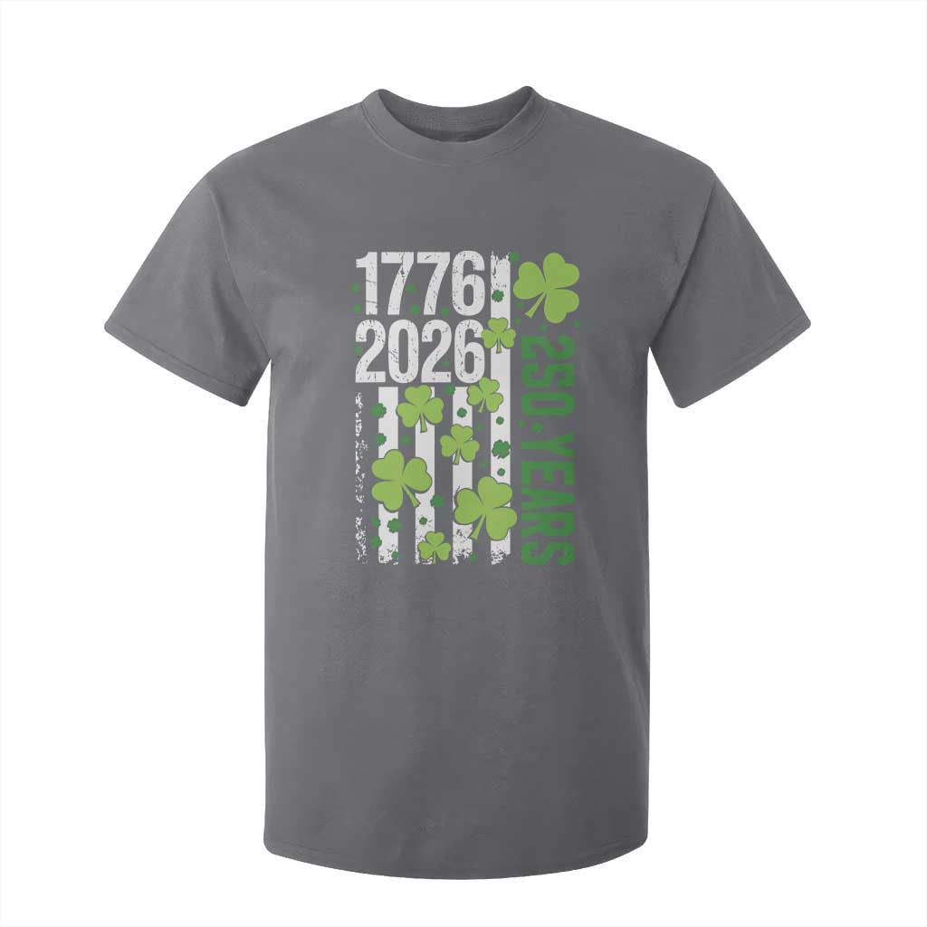 Irish American 250 Years 1776 2026 Patriotic Shamrock T Shirt For Kid St Patricks Day Ameria 250th Anniversary TS02 Charcoal Print Your Wear