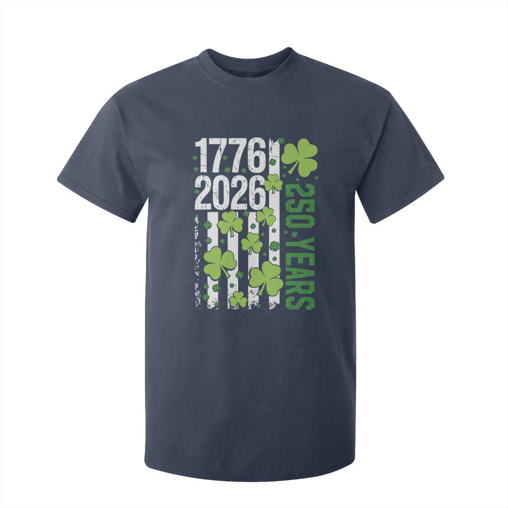 Irish American 250 Years 1776 2026 Patriotic Shamrock T Shirt For Kid St Patricks Day Ameria 250th Anniversary TS02 Navy Print Your Wear