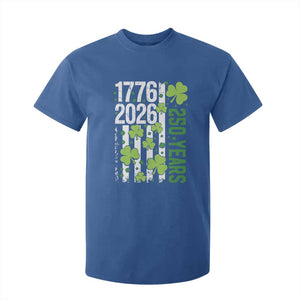 Irish American 250 Years 1776 2026 Patriotic Shamrock T Shirt For Kid St Patricks Day Ameria 250th Anniversary TS02 Royal Blue Print Your Wear