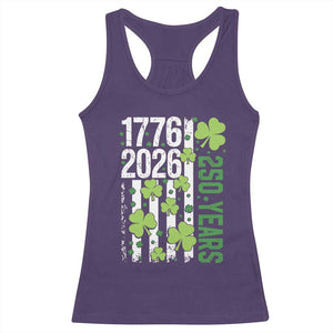 Irish American 250 Years 1776 2026 Patriotic Shamrock Racerback Tank Top St Patricks Day Ameria 250th Anniversary TS02 Purple Print Your Wear