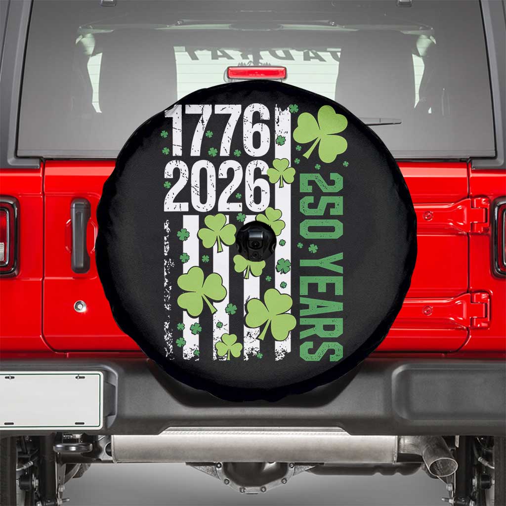 Irish American 250 Years 1776 2026 Patriotic Shamrock Spare Tire Cover St Patricks Day Ameria 250th Anniversary TS02 Black Print Your Wear