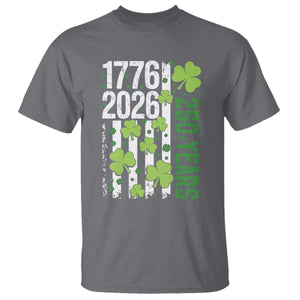 Irish American 250 Years 1776 2026 Patriotic Shamrock T Shirt St Patricks Day Ameria 250th Anniversary TS02 Charcoal Print Your Wear