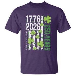 Irish American 250 Years 1776 2026 Patriotic Shamrock T Shirt St Patricks Day Ameria 250th Anniversary TS02 Purple Print Your Wear