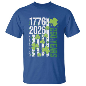 Irish American 250 Years 1776 2026 Patriotic Shamrock T Shirt St Patricks Day Ameria 250th Anniversary TS02 Royal Blue Print Your Wear
