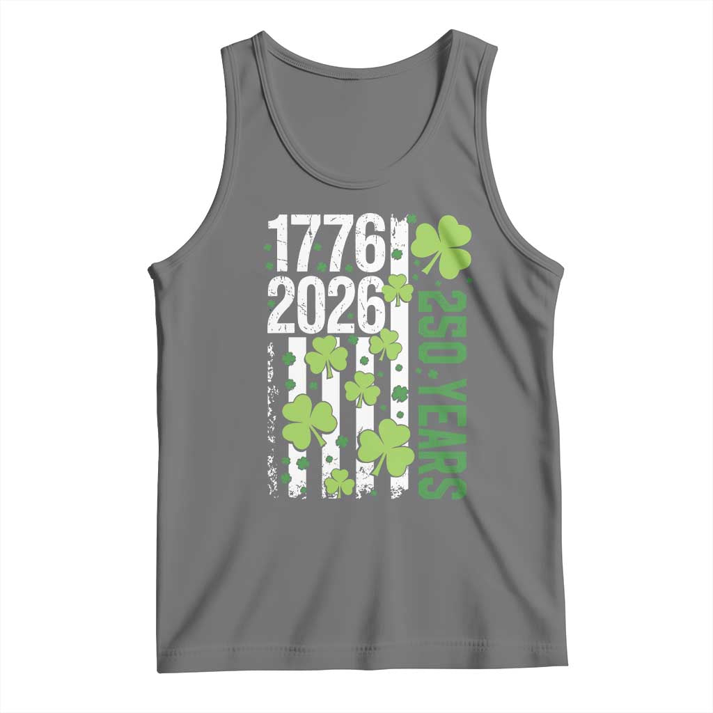 Irish American 250 Years 1776 2026 Patriotic Shamrock Tank Top St Patricks Day Ameria 250th Anniversary TS02 Black Heather Print Your Wear