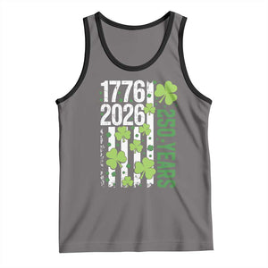 Irish American 250 Years 1776 2026 Patriotic Shamrock Tank Top St Patricks Day Ameria 250th Anniversary TS02 Deep Heather Black Print Your Wear