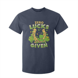Funny St Patricks Day T Shirt For Kid Zero Lucks Given Irish Shamrock TS02 Navy Print Your Wear