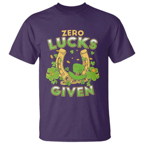 Funny St Patricks Day T Shirt Zero Lucks Given Irish Shamrock TS02 Purple Print Your Wear
