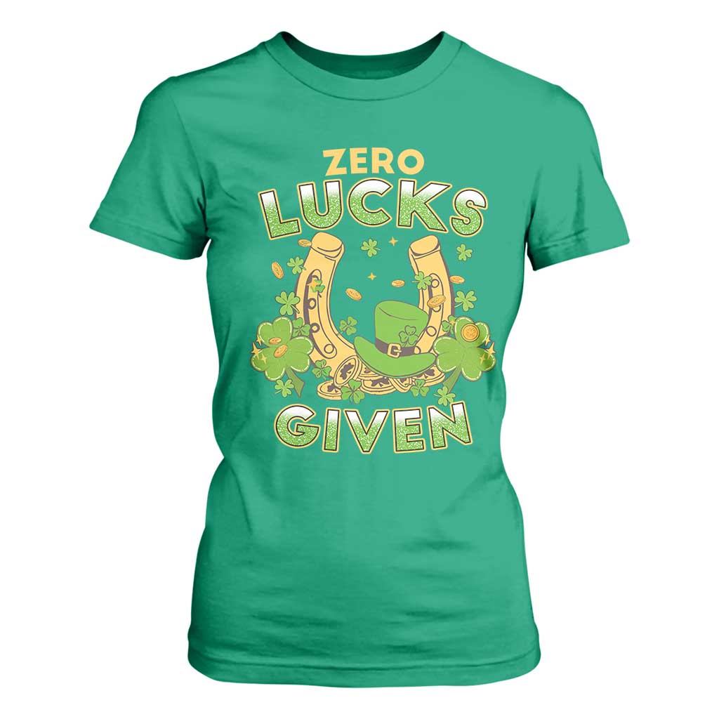 Funny St Patricks Day T Shirt For Women Zero Lucks Given Irish Shamrock TS02 Irish Green Print Your Wear