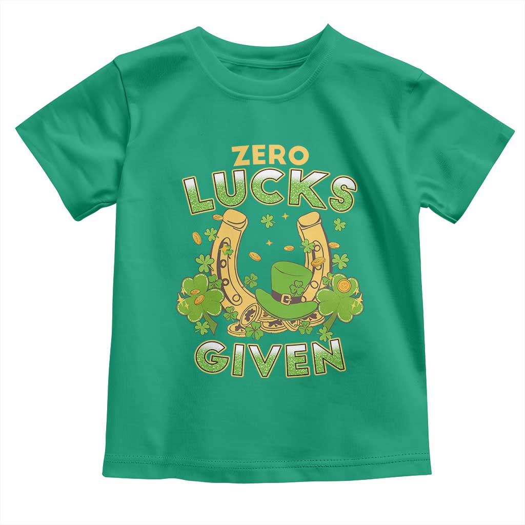 Funny St Patricks Day Toddler T Shirt Zero Lucks Given Irish Shamrock TS02 Irish Green Print Your Wear