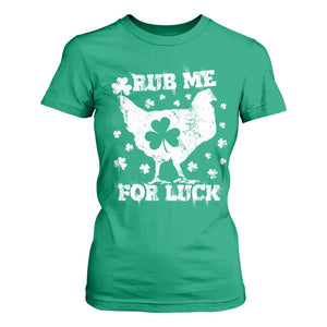 Funny St Patricks Day T Shirt For Women Rub Me For Luck Shamrock Irish Cock Chicken TS02 Irish Green Print Your Wear