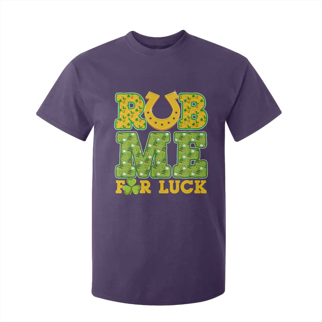 Funny St Patricks Day T Shirt For Kid Rub Me For Luck Shamrock Adult Humor TS02 Purple Print Your Wear