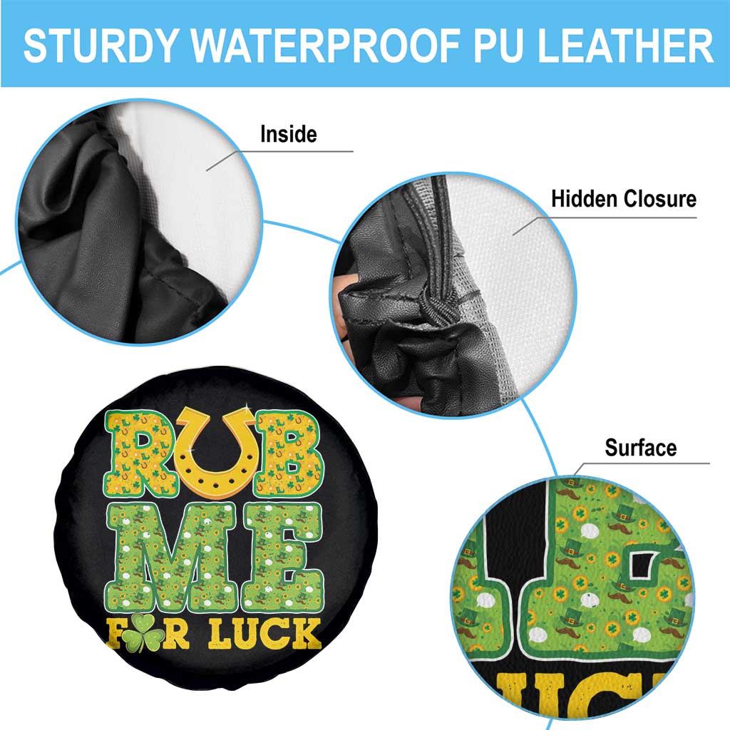 Funny St Patricks Day Spare Tire Cover Rub Me For Luck Shamrock Adult Humor TS02 Print Your Wear