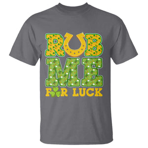 Funny St Patricks Day T Shirt Rub Me For Luck Shamrock Adult Humor TS02 Charcoal Print Your Wear