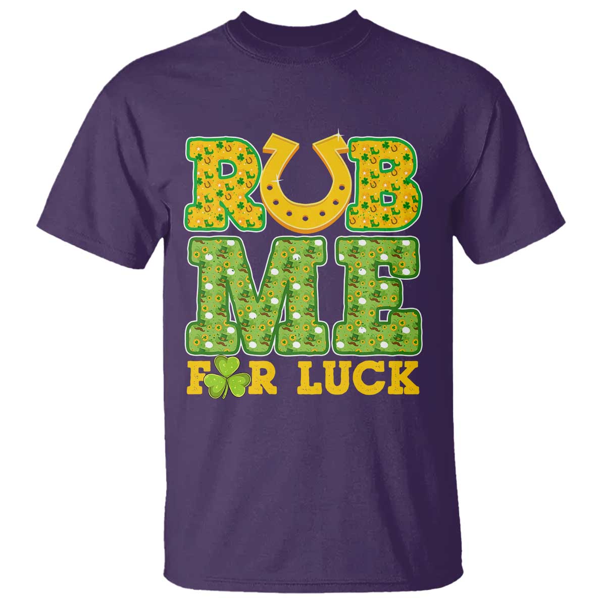 Funny St Patricks Day T Shirt Rub Me For Luck Shamrock Adult Humor TS02 Purple Print Your Wear