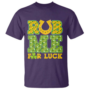 Funny St Patricks Day T Shirt Rub Me For Luck Shamrock Adult Humor TS02 Purple Print Your Wear