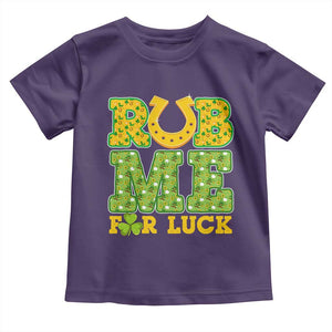 Funny St Patricks Day Toddler T Shirt Rub Me For Luck Shamrock Adult Humor TS02 Purple Print Your Wear
