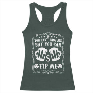 Funny St Patricks Day Racerback Tank Top Lucky Shamrock Waitress Bartender Waiter TS02 Dark Forest Green Print Your Wear
