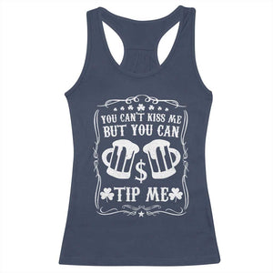 Funny St Patricks Day Racerback Tank Top Lucky Shamrock Waitress Bartender Waiter TS02 Navy Print Your Wear