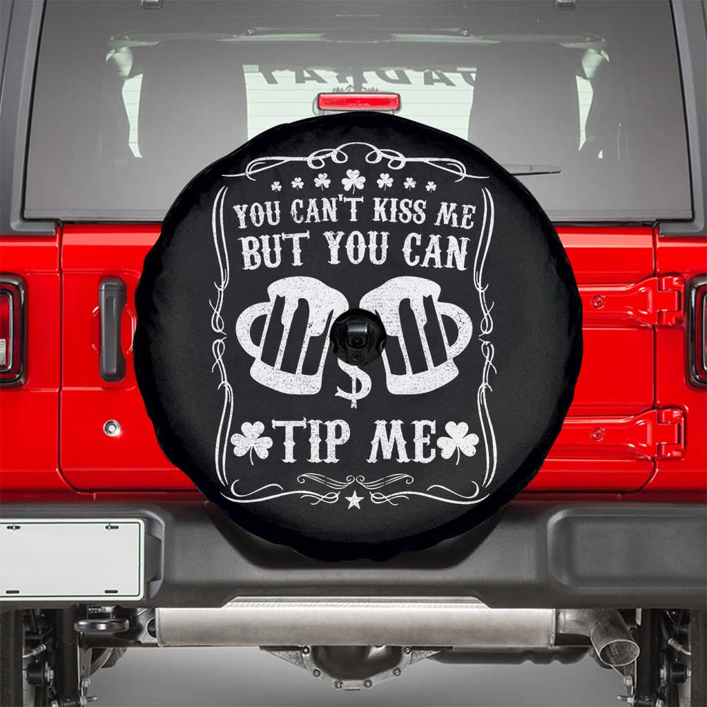 Funny St Patricks Day Spare Tire Cover Lucky Shamrock Waitress Bartender Waiter TS02 Black Print Your Wear
