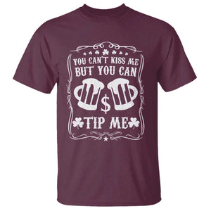 Funny St Patricks Day T Shirt Lucky Shamrock Waitress Bartender Waiter TS02 Maroon Print Your Wear